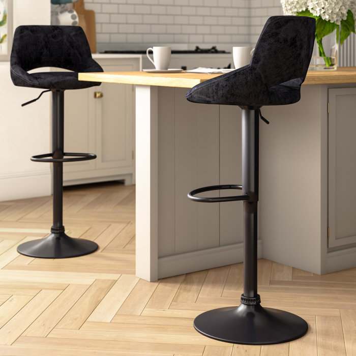 Foundry Select Newville Swivel Adjustable Height Bar Stool & Reviews Wayfair
